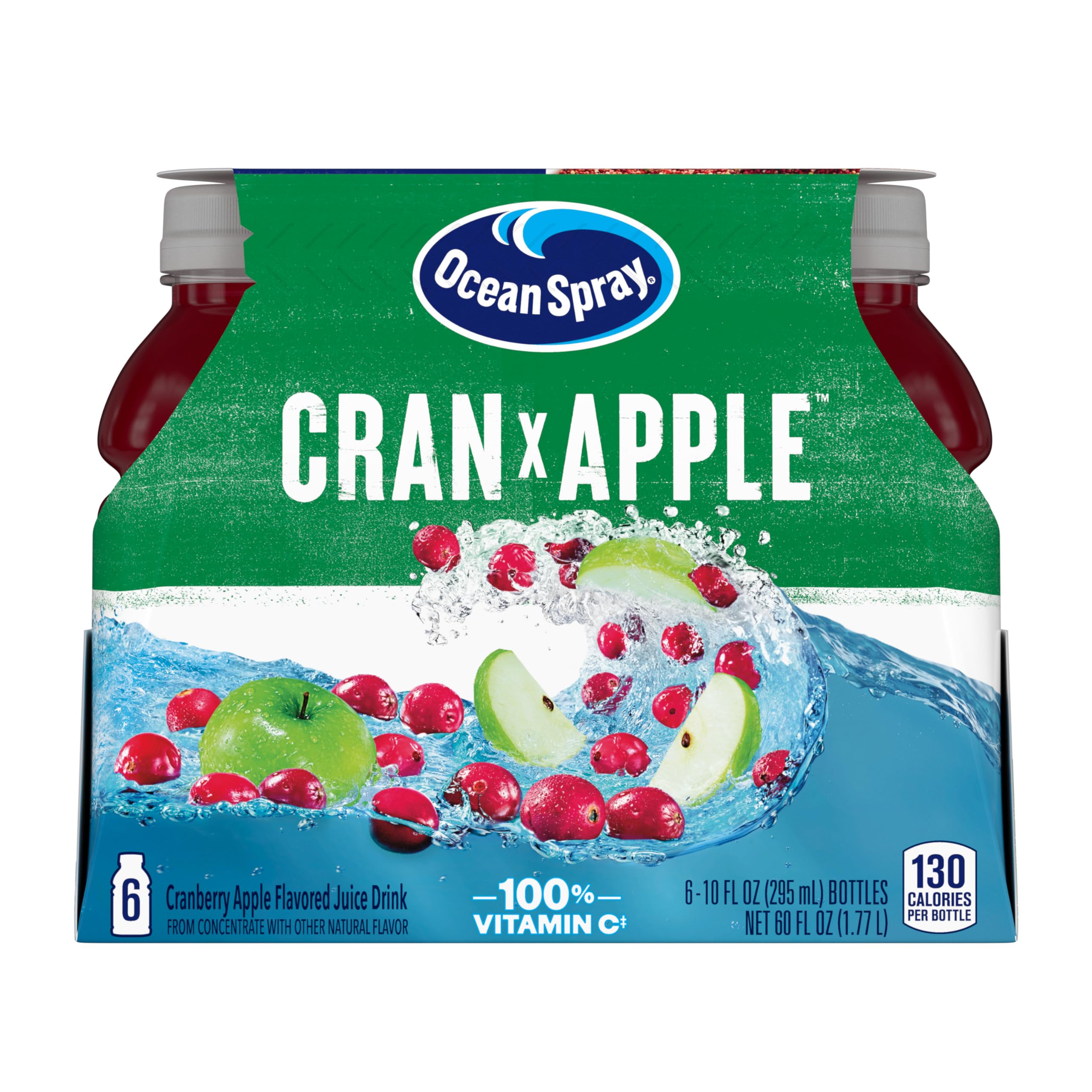 Ocean Spray Cran-Apple Juice Drink, 10 Ounce Bottle (Pack of 6)