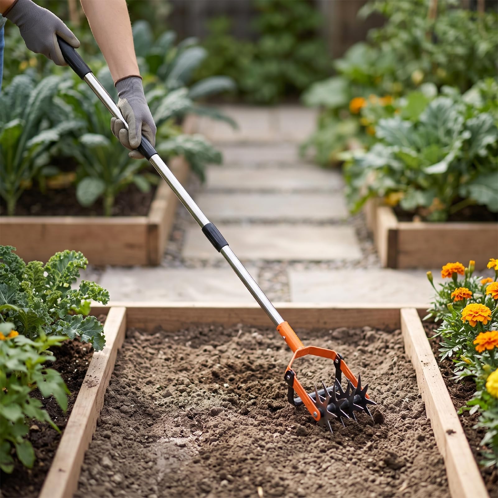 Marhynchus Coltivatore Manuale da Giardino, Sarchiatore Manuale con Denti