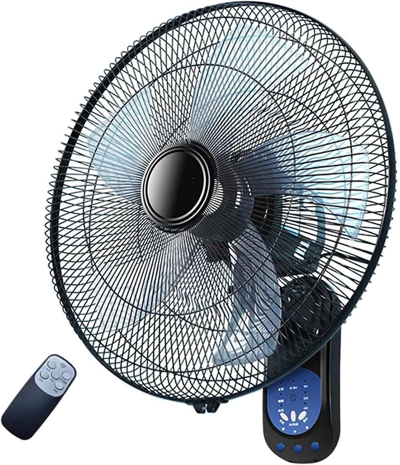 Electric Fan Wall-Mounted 20 Inch Silent 5 Blades 3 Speed for Living Room Bedroom Industry, Black (Color : Mechanical) (Remote Control)