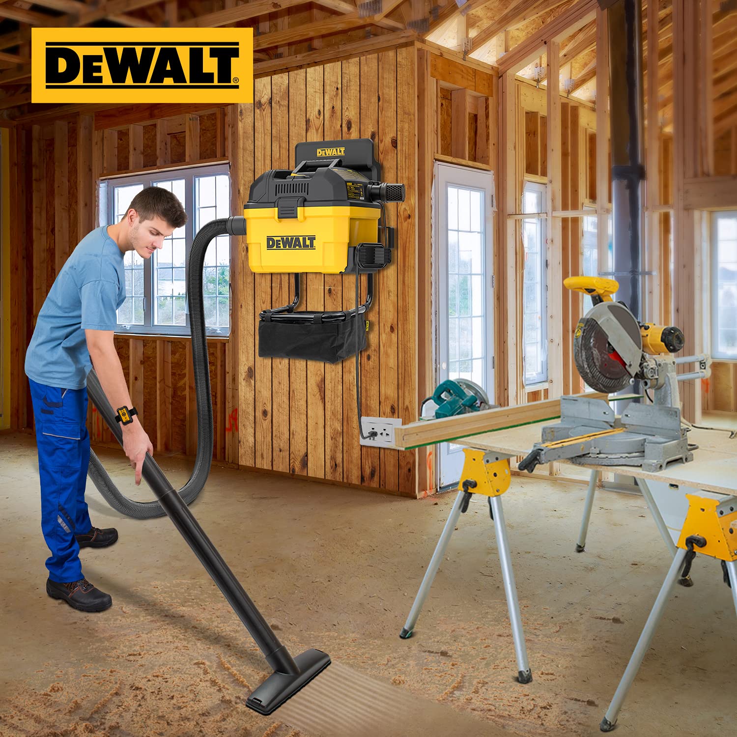 DEWALT Portable 6 Gallon 5 Horsepower WallMounted Garage Wet Dry