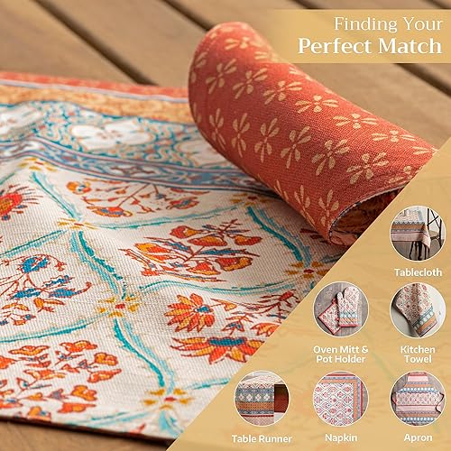 Miniatura 6 de Maison d' Hermine Juego de 4 manteles individuales de tela 100% algodón, decorativos y lavables, para regalos, cenas, vacaciones, bufé y uso de