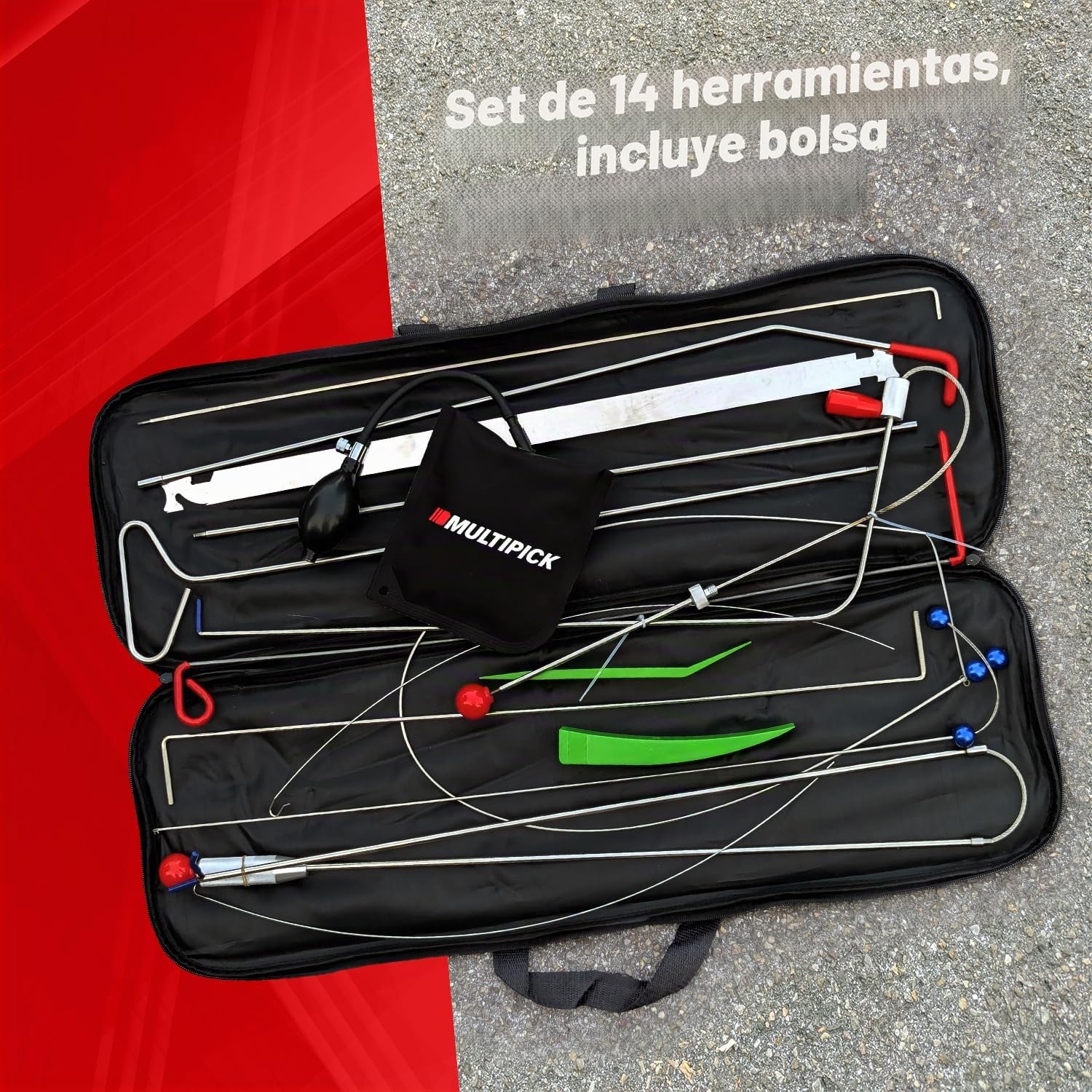 MULTIPICK Kit de Apertura Vehículos – Herramienta de Palanca & Set Herramientas Profesionales – Herramientas Desmontaje Molduras & Herramientas Coche para Apertura Vehículo