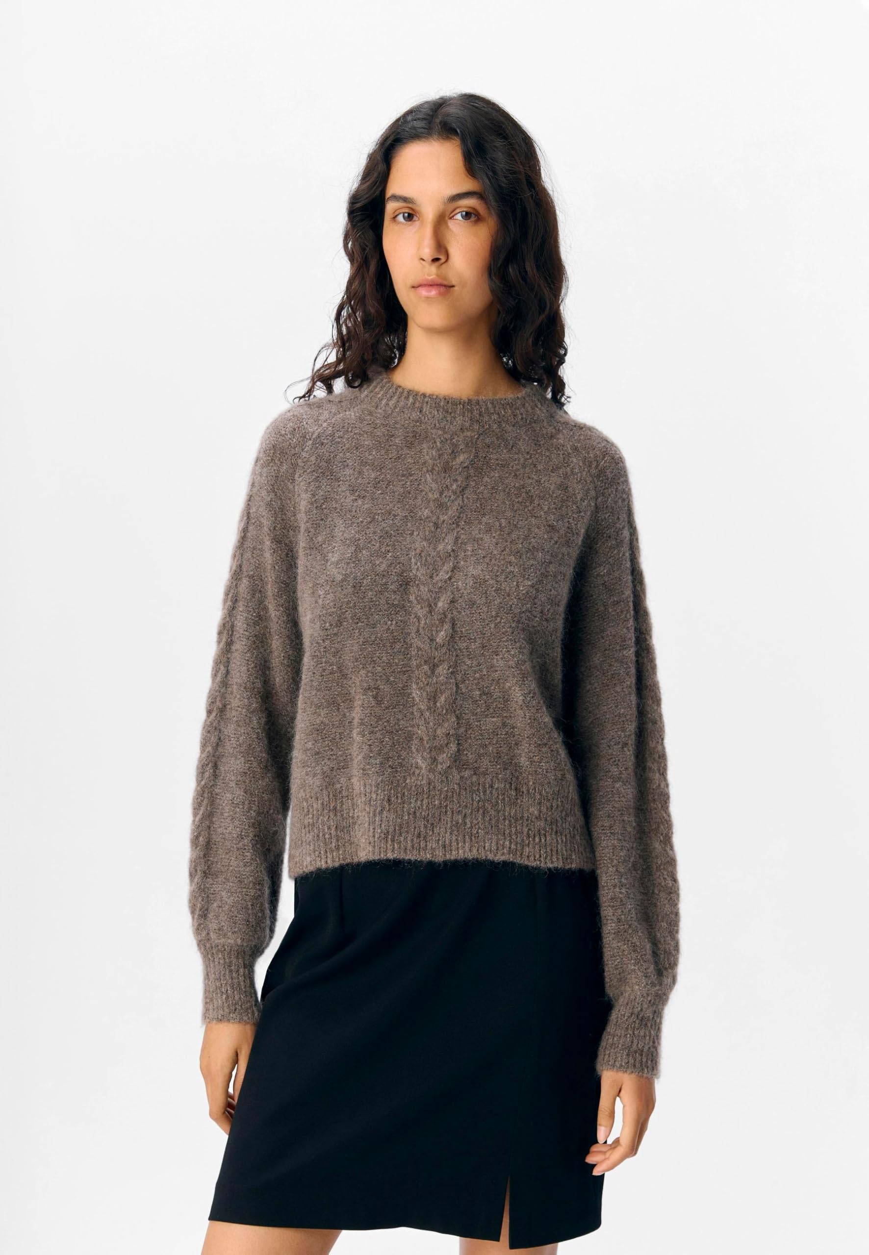 Object Damski sweter dzianinowy, Morel/Szczegóły: melanż, S | Sweter