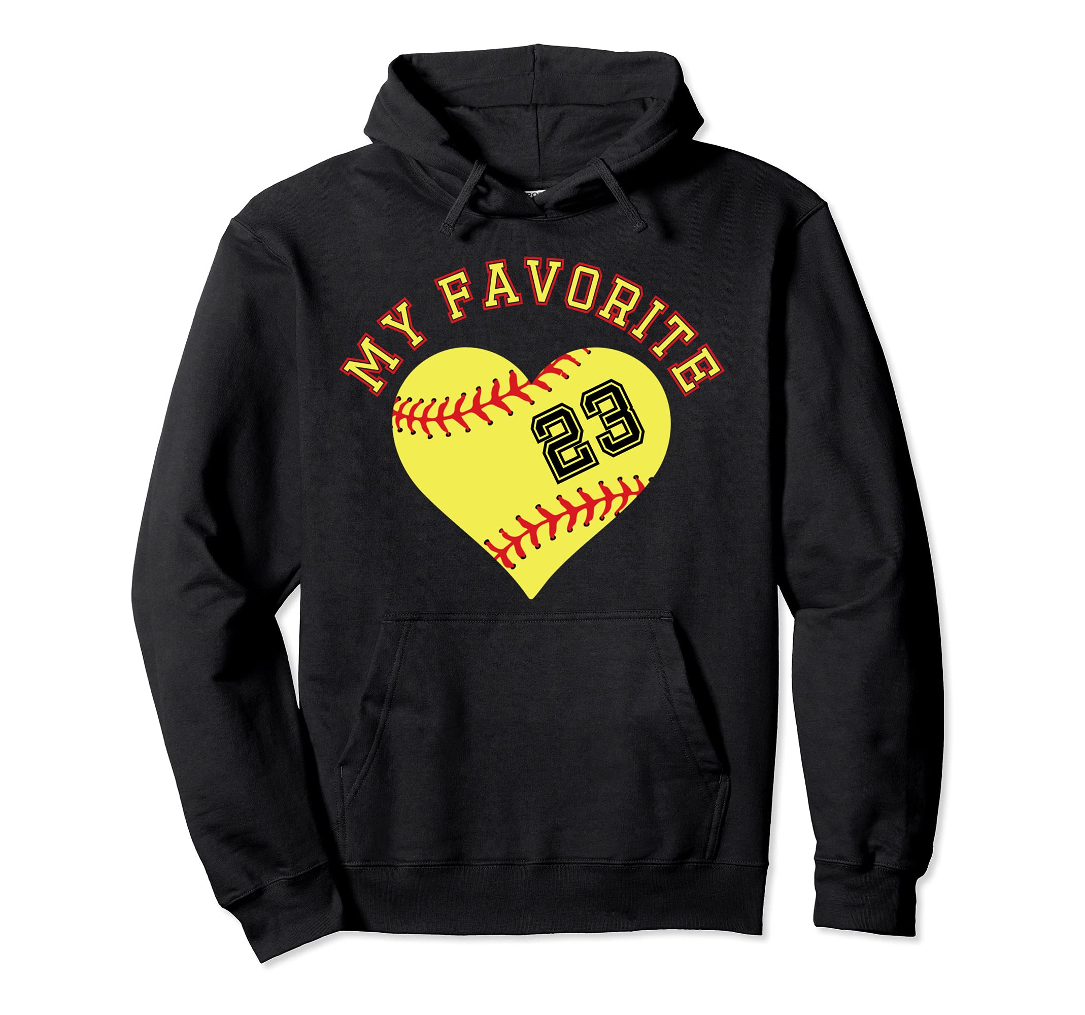 Softball Player 23 Jersey Outfit No #23 Sports Fan Pullover Hoodie, Black