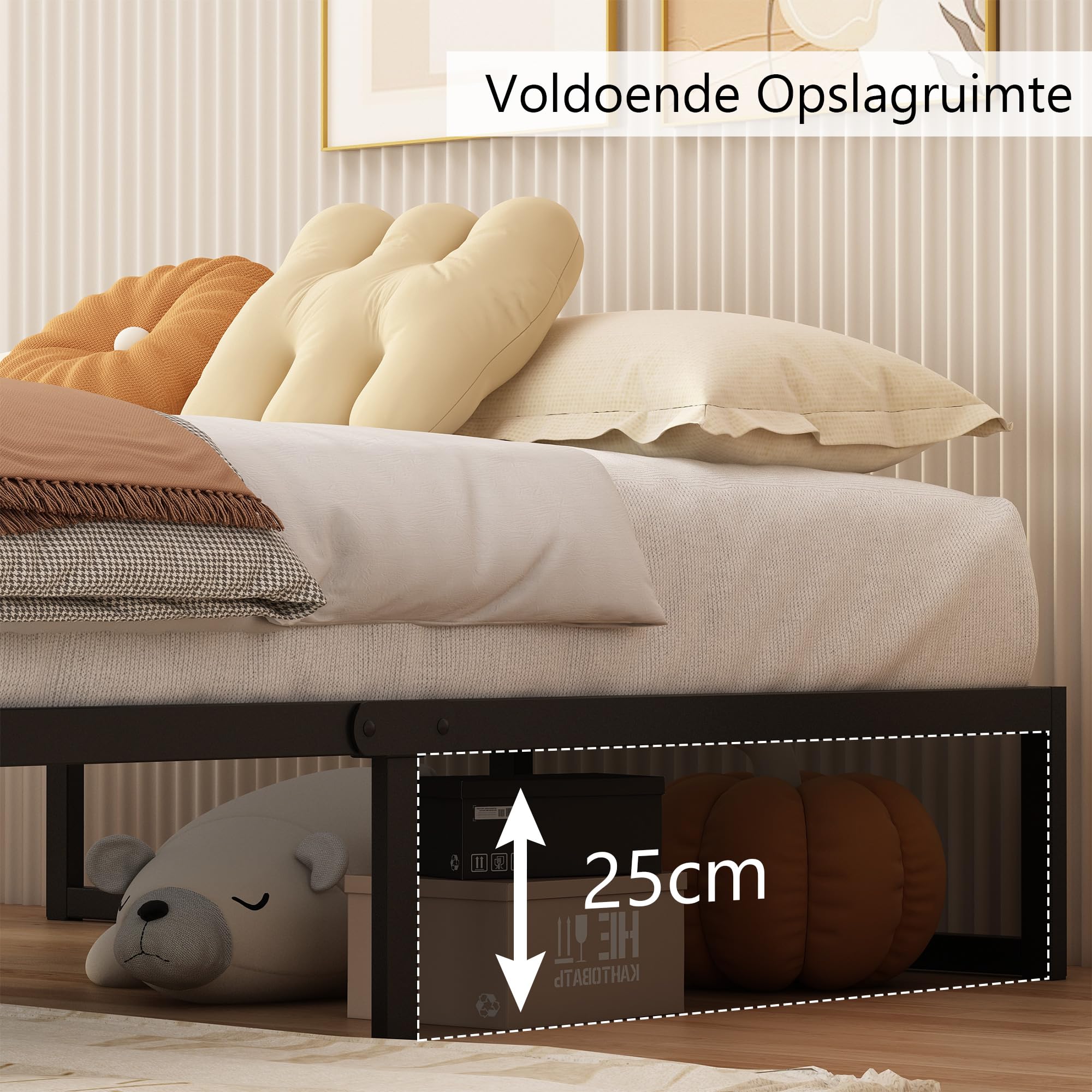 Yicensen Bedframe 80x190 cm, Metalen Platform Eenpersoonsbedframe met Zware Metalen Latten voor Stabiele Ondersteuning, Eenvoudige Montage, Geruisloos, Geen Boxspring Nodig, 30 cm Hoog, Wit Yicensen Bedframe 80x190 cm, Metalen Platform Eenpersoonsbedframe met Zware Metalen Latten voor Stabiele Ondersteuning, Eenvoudige Montage, Geruisloos, Geen Boxspring Nodig, 30 cm Hoog, Wit