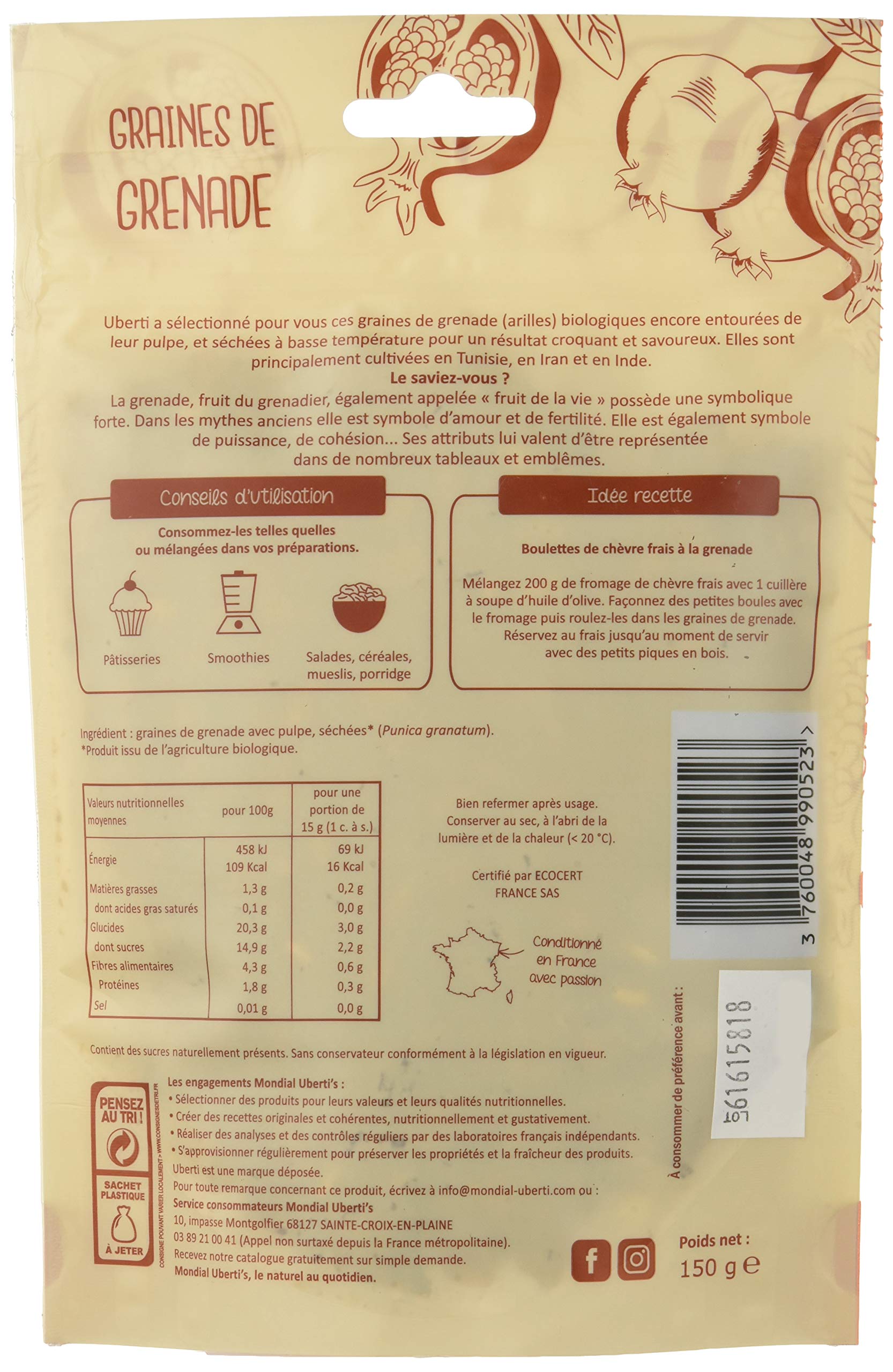 Uberti Grenades Graines Pulpeuses AB Oligo-Elément 150 g