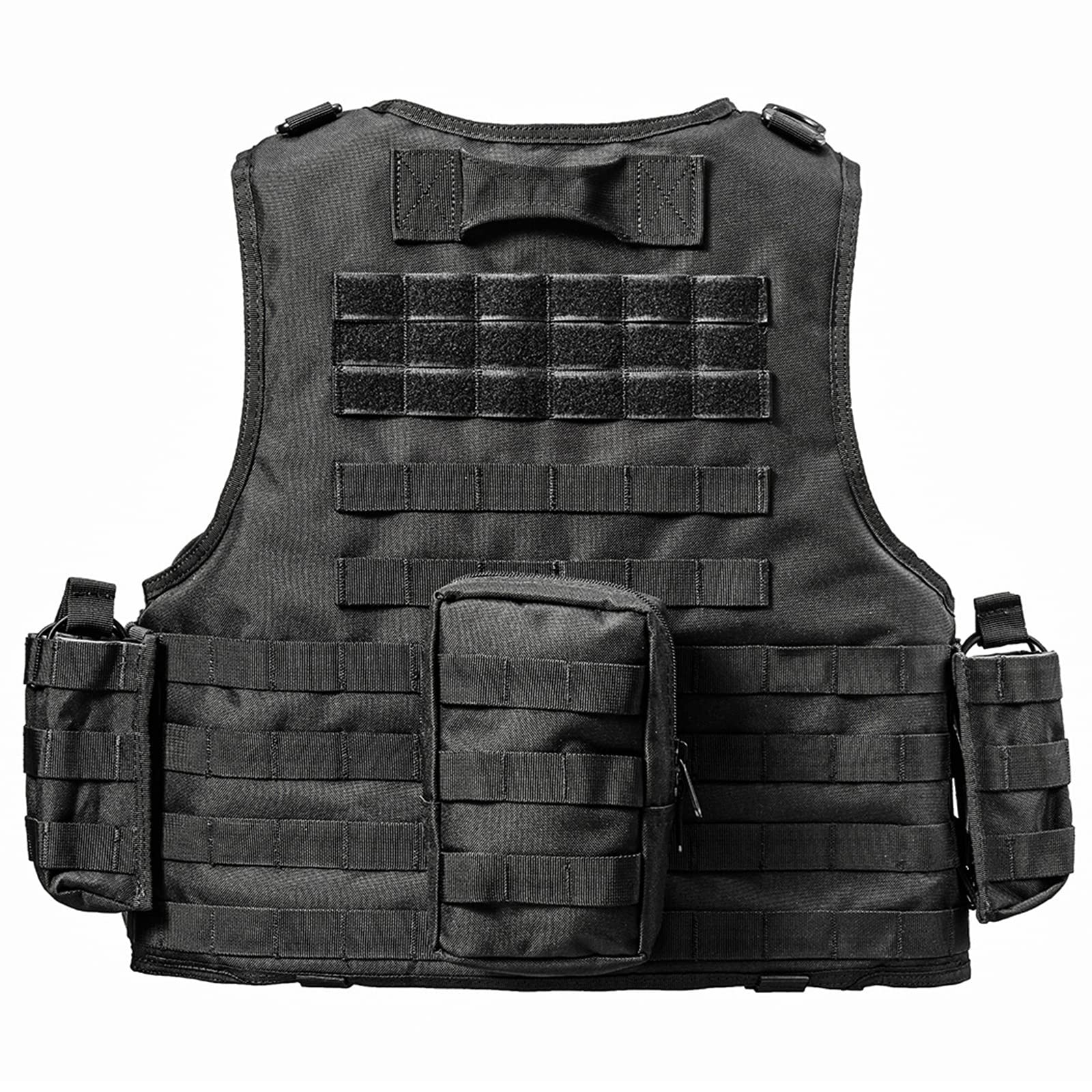 YAKEDA Camo Gilet Tactique, Veste Porte Plaque Ajustable pour Armée, Police