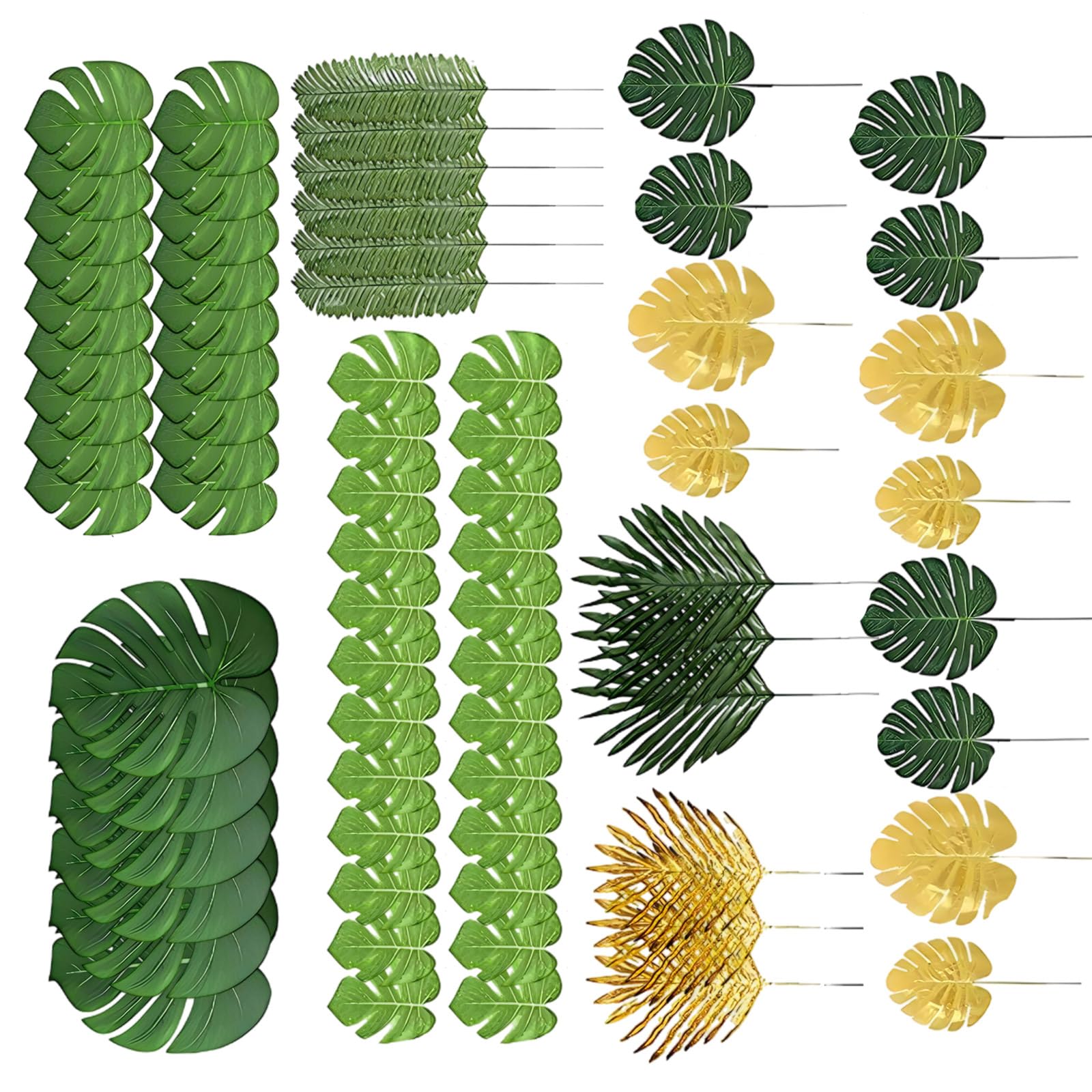 Hsioluted 72Pcs Faux Monstera Leaves for Home Decor, Wedding Centerpieces, Realistic Vase Plant Arrangements Desk Decorations