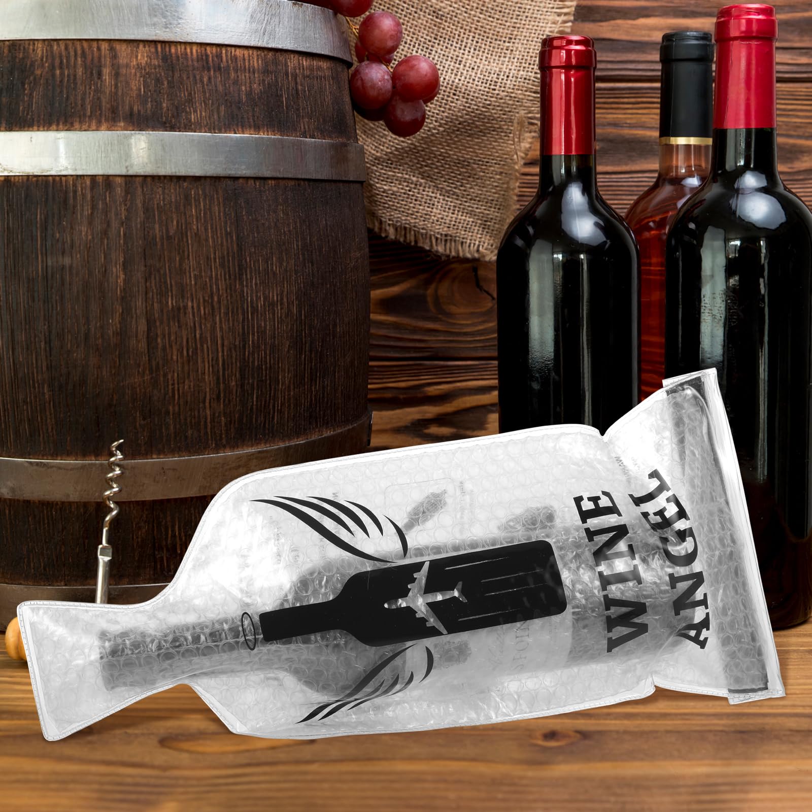 Lot de 6 sacs de voyage réutilisables pour bouteille de vin – Manchon d'expédition incassable, anti-fuite et double couche à bulles de vin, sacs à vin de voyage pour valises