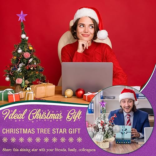 Miniatura 37 de Hanaive Decoración para árbol de Navidad, mini estrella pequeña para árbol de Navidad, adornos de estrella decorativa para el hogar, fiesta de Plata