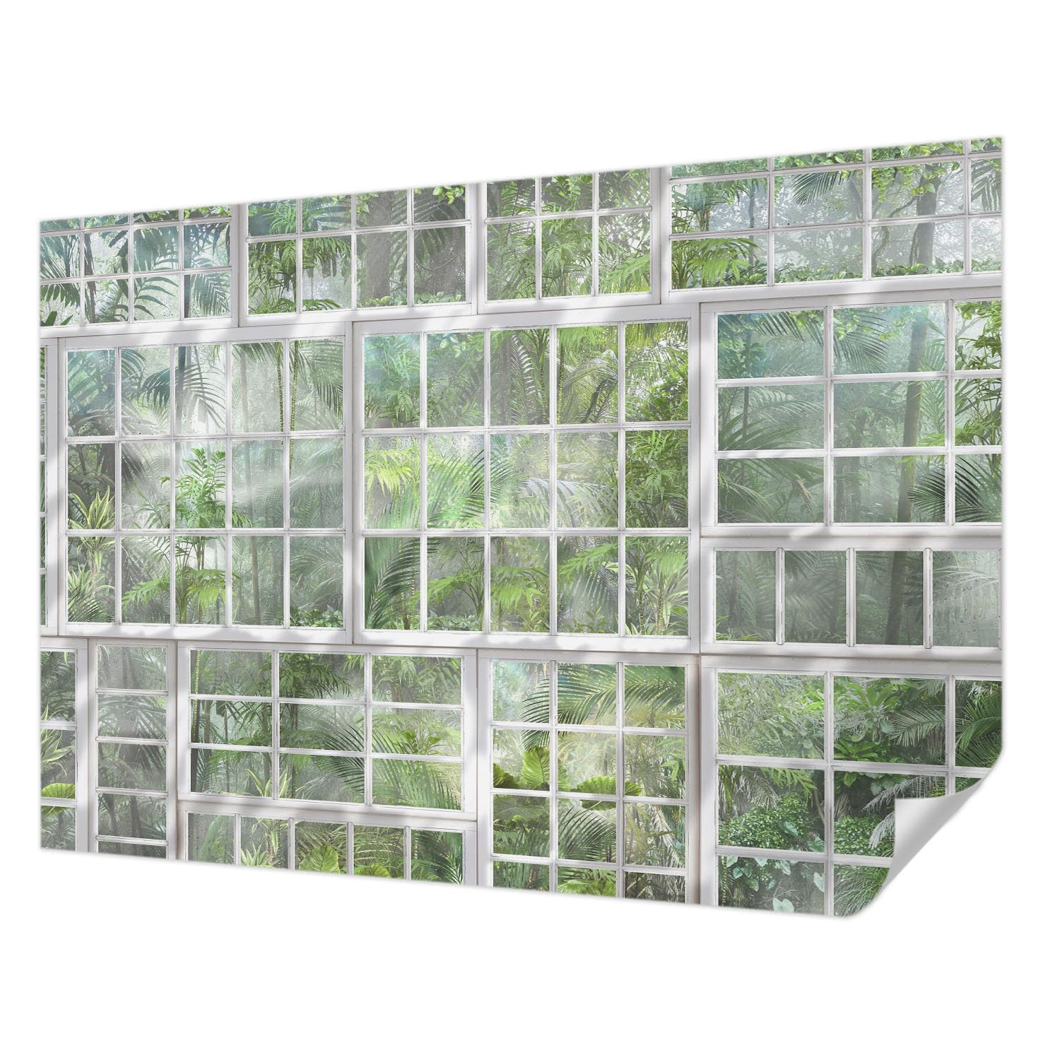 Revêtement mural autocollant résistant aux taches décor forêt verte 312x219 cm