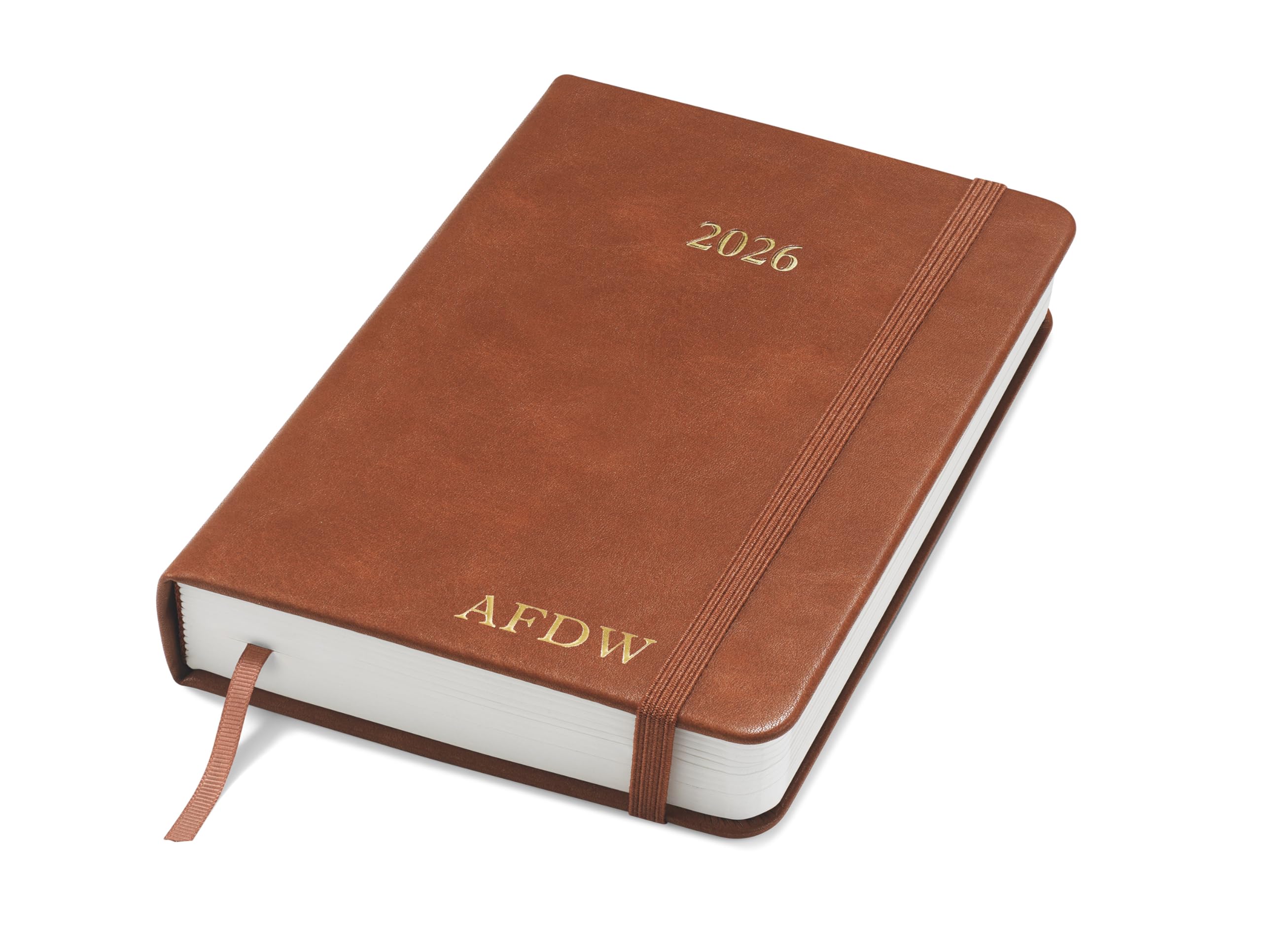 Wykeham's Executive 2026 Daily Journal Planner – UK Public Holidays & Format – Personalisation Available (Personalised Brown, A6) — image 1
