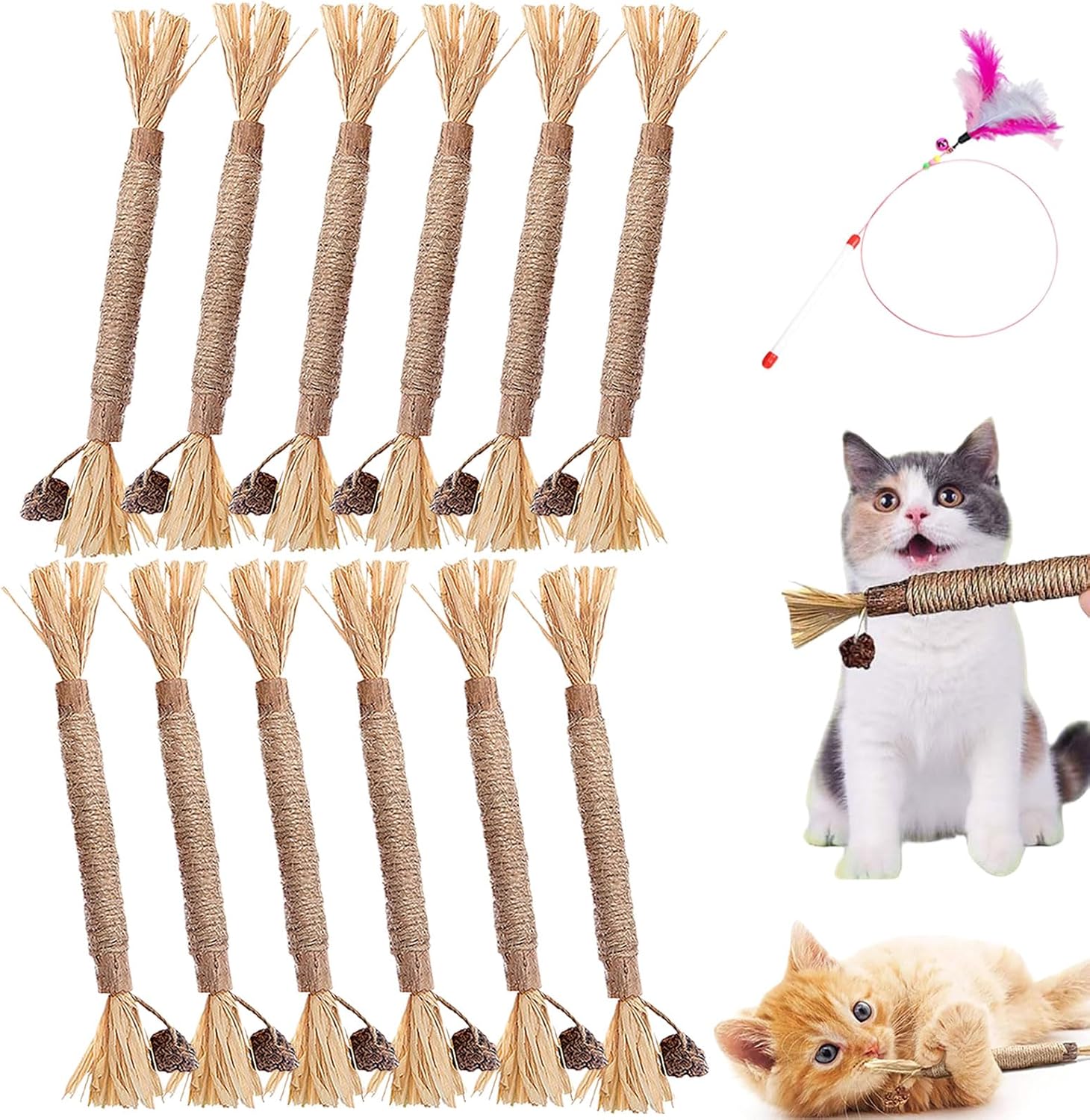 2026 New Silvervine Sticks for Cats, Natural Silvervine Dental Sticks, Natural Matatabi Catnip Chew Toy for Indoor Cats& Kittens, Promote Dental Health (12Pcs)