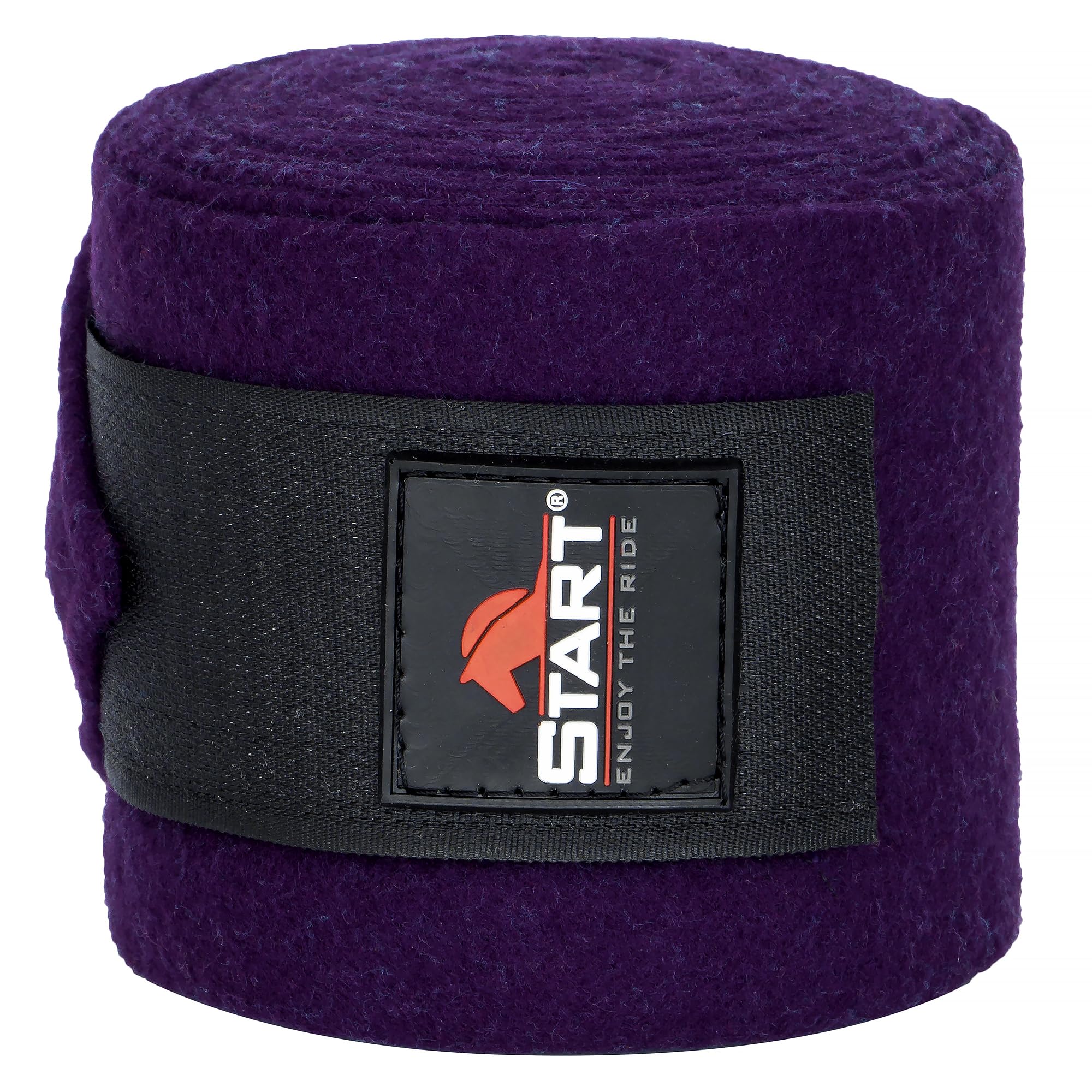 Start - Vendas elásticas para caballo, con cierre de y bolsa de almacenamiento, 4 unidades, color morado oscuro, 300 cm