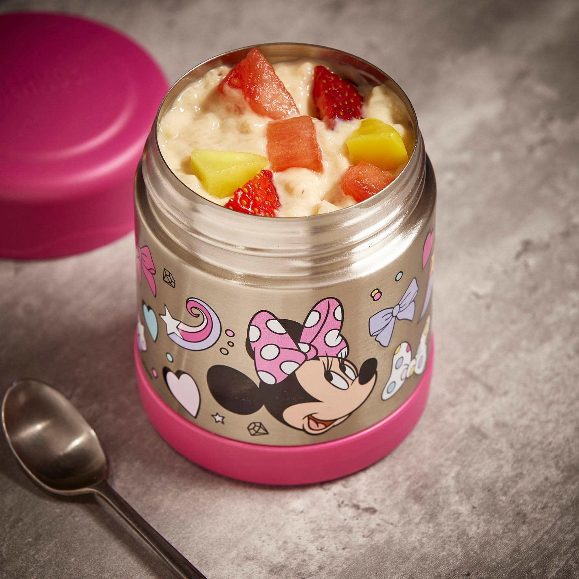 Thermos kids FUNTAINER Thermal Food Container 300 ml, Disney Minnie Mouse -  Stainless Steel, Completely Leak-Proof,