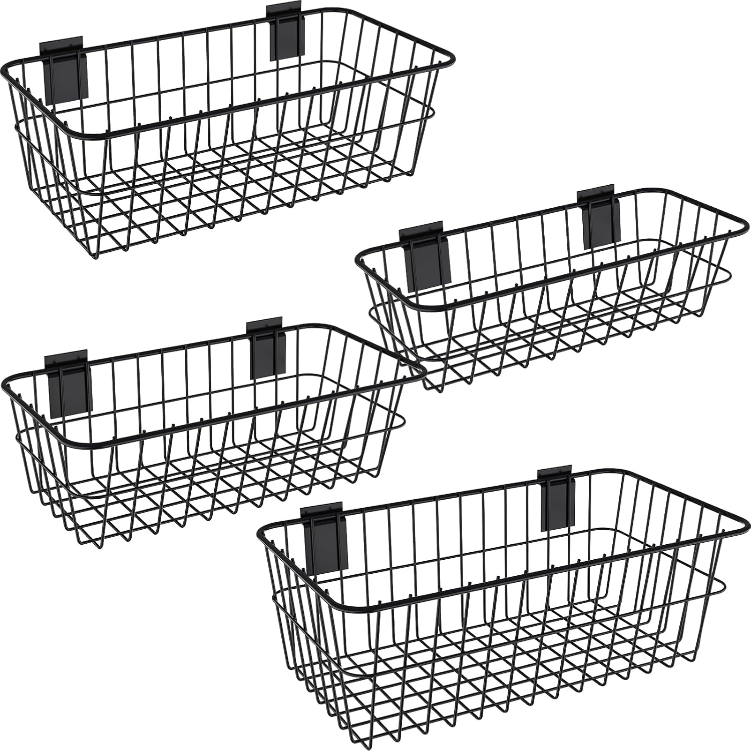 4 Pack Large Black Slatwall Baskets Slatwall Panel Wire