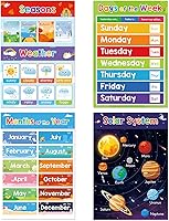 Vista 4 de Lilias Estaciones/días/meses/sistema solar, 4 temas/juego de pósteres educativos para niños, jardín de infantes, guardería, hogar, escuela, aula