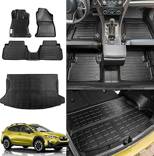 Rongtaod Alfombrillas compatibles con Subaru Crosstrek XV 2018-2023, alfombrilla de carga, forro de maletero para todo tipo de clima, accesorios