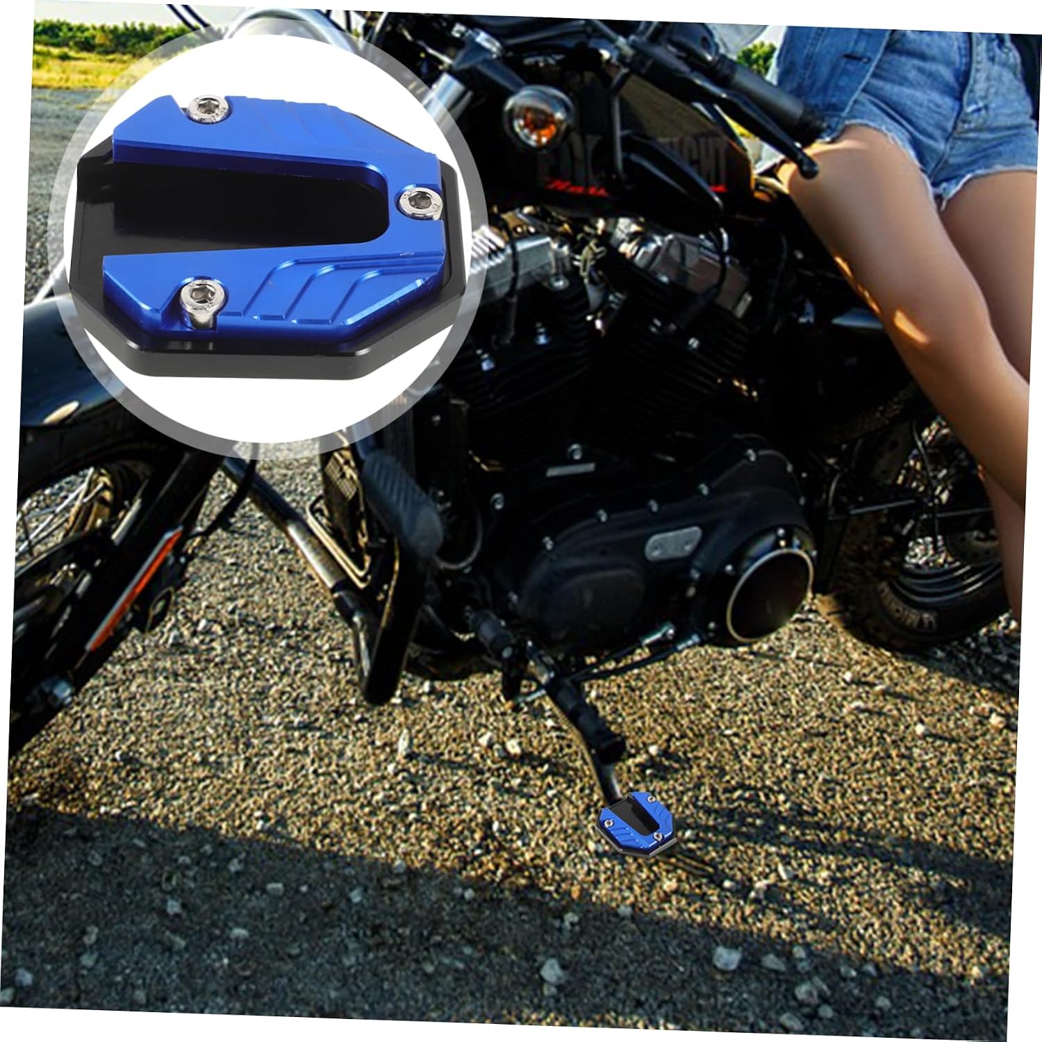 Motorcycle Kickstand Pad Non-Slip Side Stand Support Plate for Easy Parking on Soft Ground Sturdy Kickstand Extension Mat for Motorbikes and Bicycles