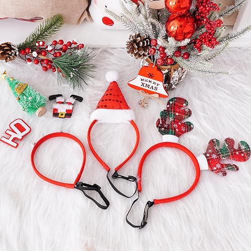 Miniatura 6 de 3 diademas de Navidad para mascotas, diademas de Navidad para perros, disfraz de Navidad para mascotas, sombrero de Papá Noel, muñeco de nieve,