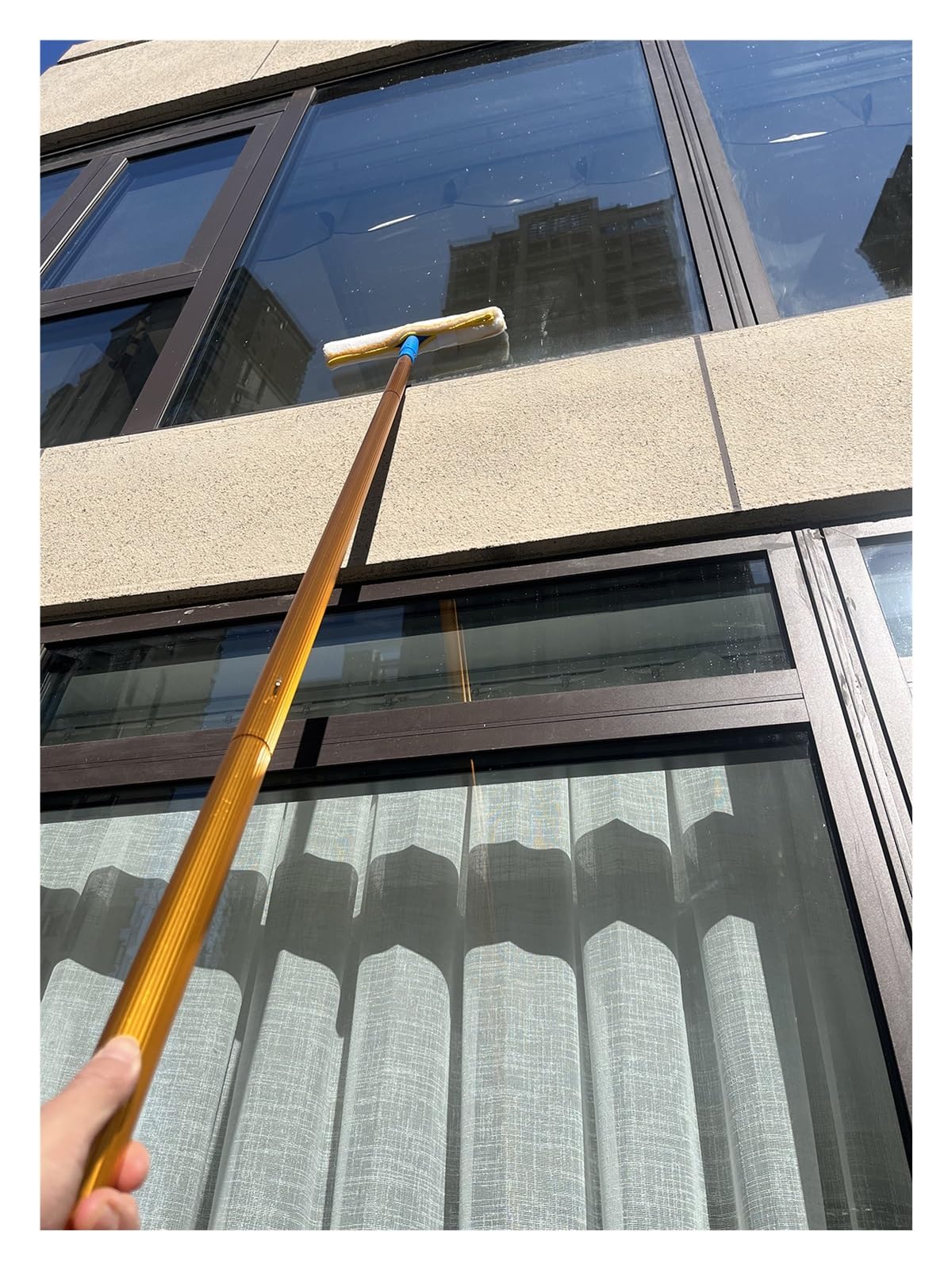 Limpiacristales Limpiador de Ventanas Herramientas De Limpieza De Ventanas Para Ventanas Altas En Exteriores, Kit De Lavado De Ventanas Profesional Con Varilla Extensible De 2, 4, 5, 6 Y 7 M(6m/19.7ft