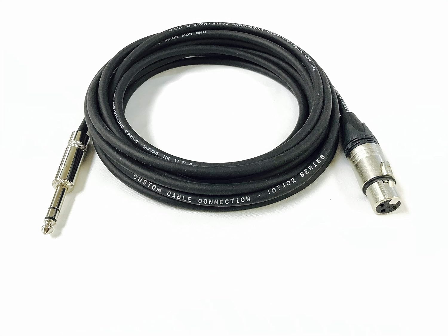 Custom Cable Connection 25 Foot Neutrik NC3FXX Female XLR to Neutrik Rean NYS228 1/4 Inch (6.35mm) TRS Balanced Pro Audio Cable - Image 4