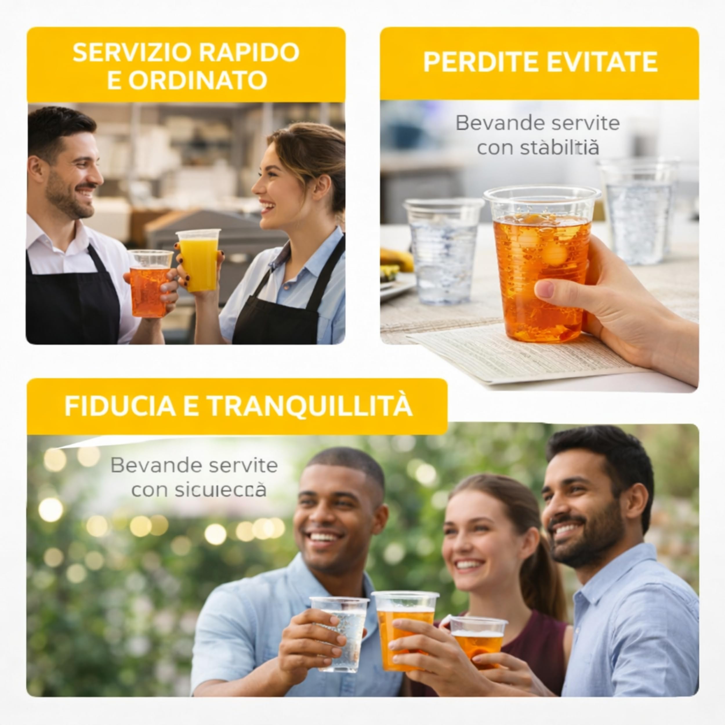 1000 Bicchieri Trasparenti 166 ml RICICLABILI - Extra Resistenti, a Prova di Perdite - Per Bevande Calde e Tiepide, Acqua, Cocktail, Bibite - Ideali per Eventi, Feste, Catering e Ufficio