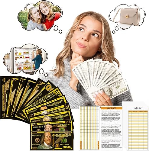 Miniatura 7 de Paquete de 12 sobres de efectivo para sistema de planificación de presupuestos, sobres de dinero para presupuestos y ahorros con 12 hojas de
