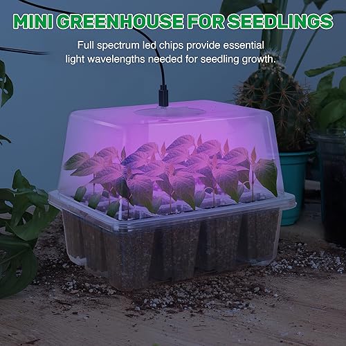 Miniatura 27 de Bonviee Paquete de 10 bandejas de inicio de semillas con tapa elevada, kit de bandejas de inicio de semillas gruesas de 120 celdas con ventilación