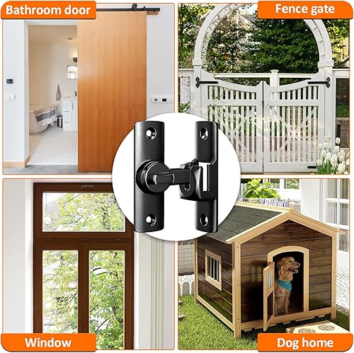 Miniatura 2 de Pestillo de puerta abatible mejorado, cerradura de puerta pequeña resistente de 90180 grados para seguridad y privacidad, pestillos antioxidantes de
