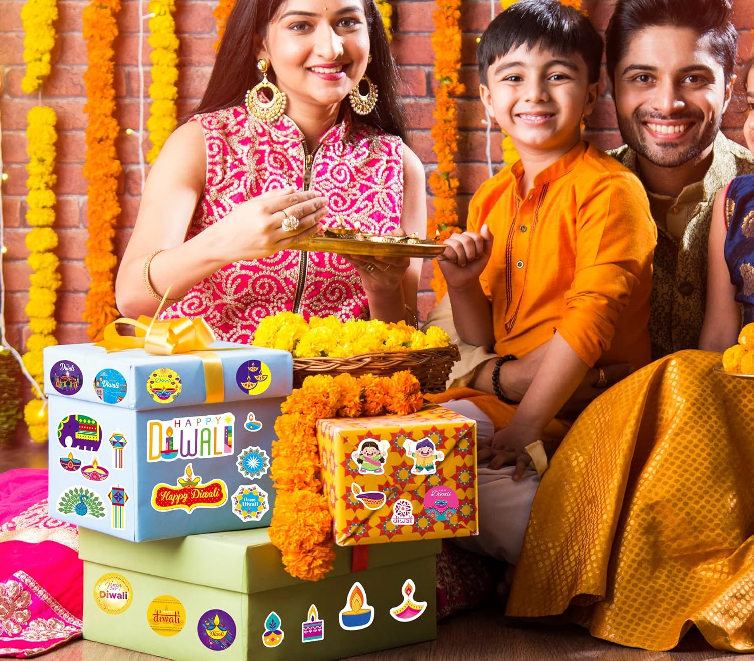 Diwali Stickers - 415Pcs Diwali Stickers for Kids Gifts Crafts Games Party Decorations 30 Sheets