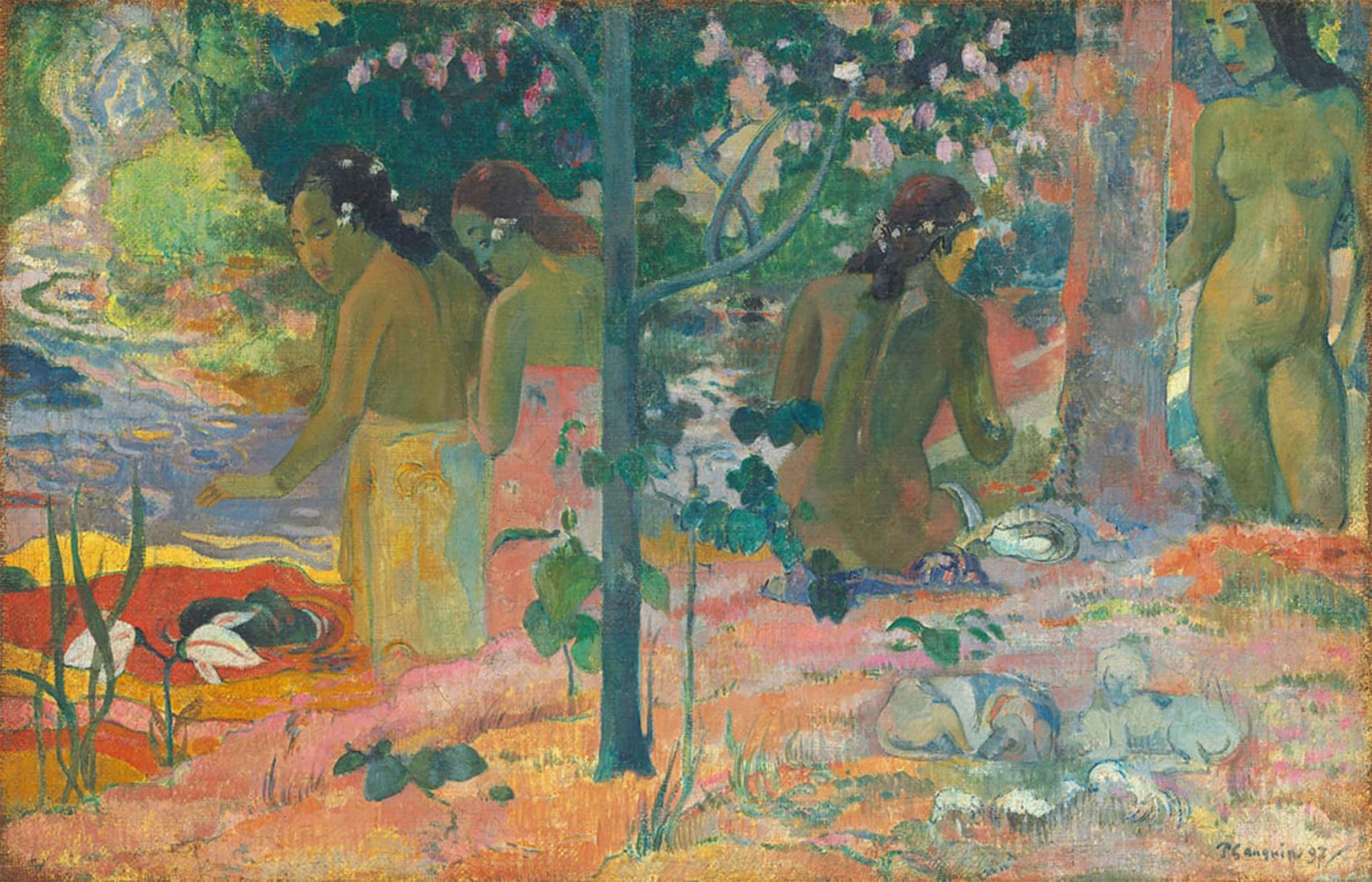 SERENDIPITP Vintage Wall Art Canvas Nordic Poster Canvas Print Picture the Bathers by Paul Gauguin Wall Art Poster for Home Decor 60x90cm