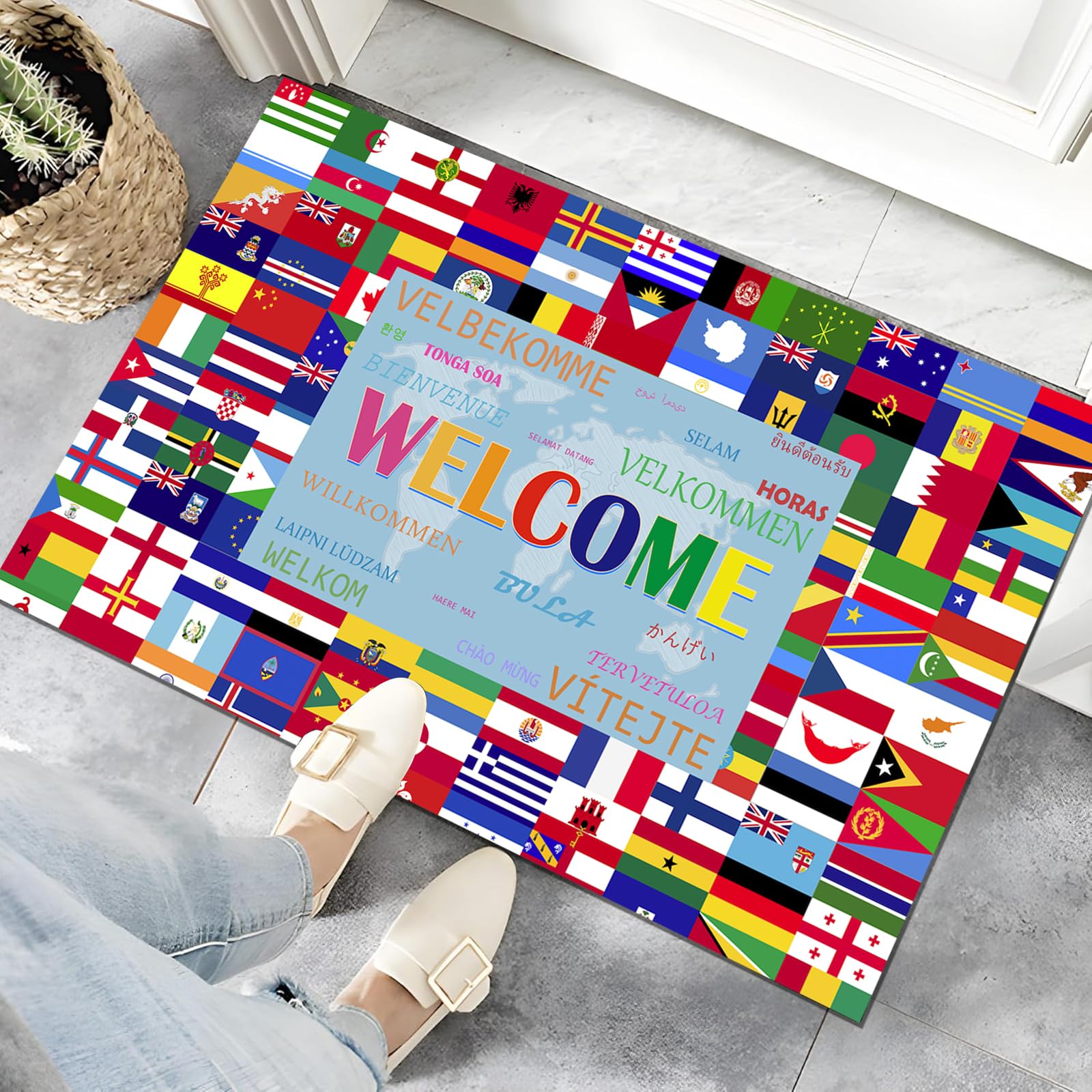 World Cup Football 2026 World Flag Rug Bunting Welcome Sporting Events Souvenirs Burns Night Party Decorations Mat Crystal Velvetfor Birthday Fans Friends Watching The Game And Family Members 60×40cm