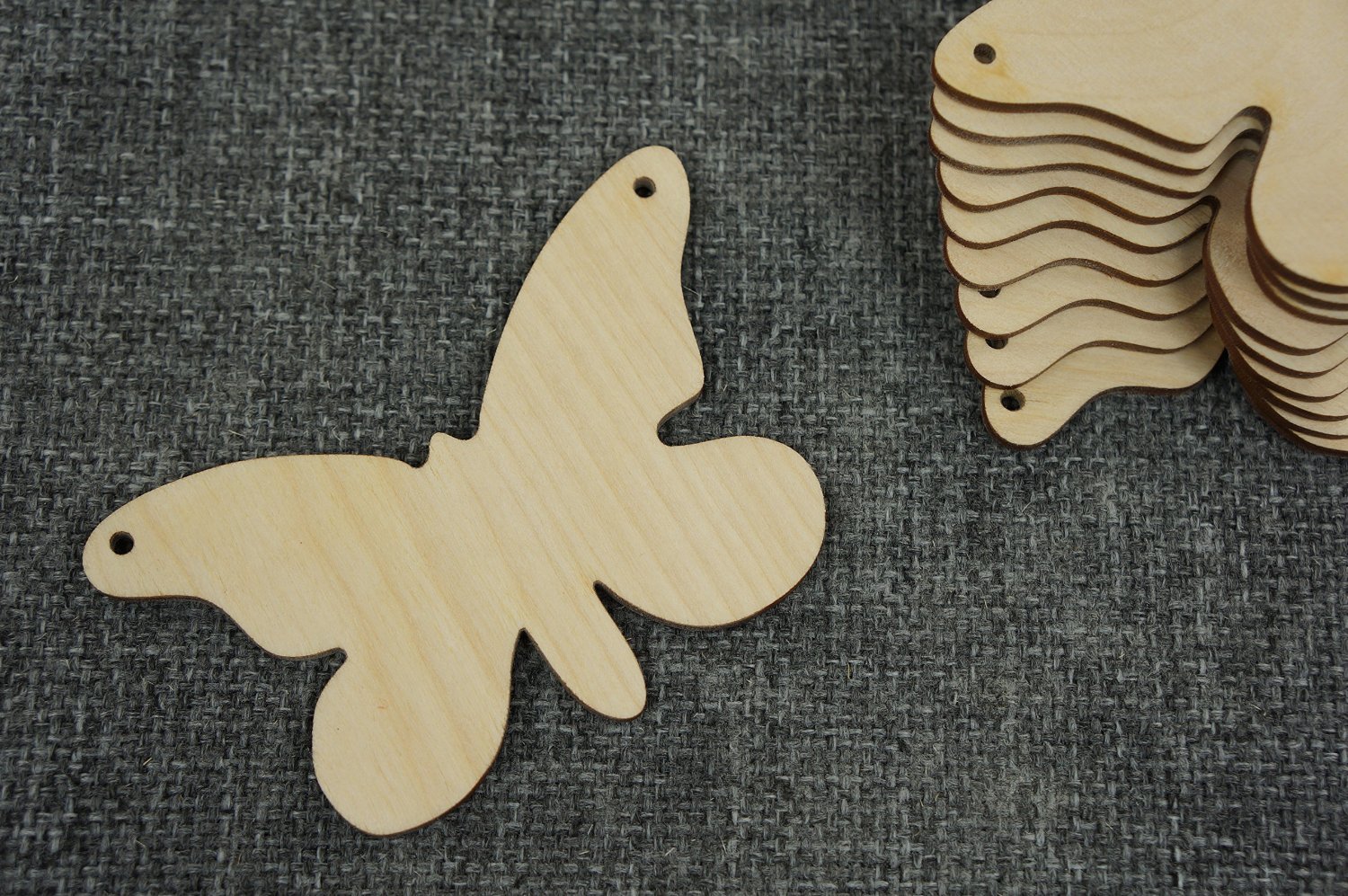 10 Wooden Butterfly Hanging Shapes Blank Embellishments Craft 9x6cm
