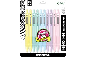 Zebra Z-Grip Pastel Retractable Ballpoint Pens: Unleash Your Writing Flair