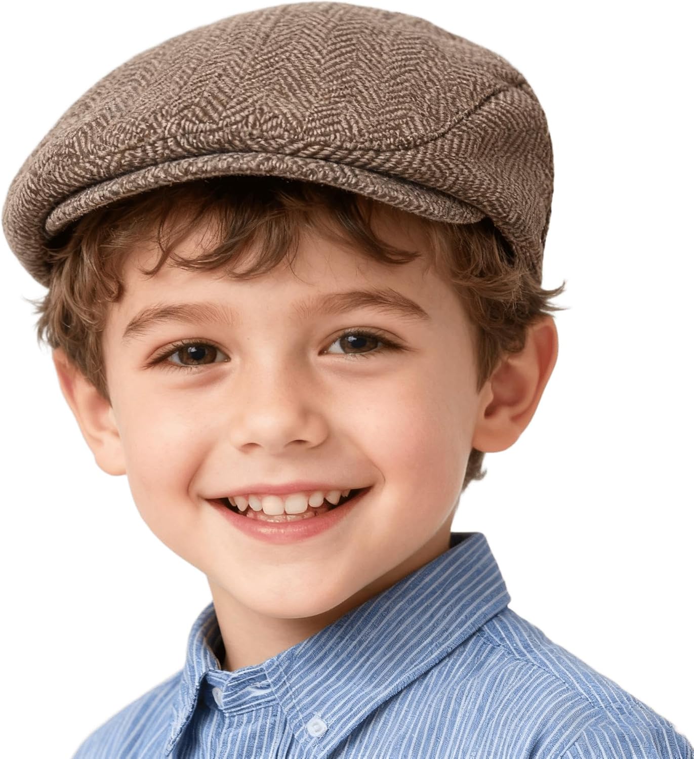 Kids Vintage Newsboy Cap Beret-Cabbie-Hat-Pageboy-Caps Tweed Flat Driver Hat for Boys Girls 4-9 Years