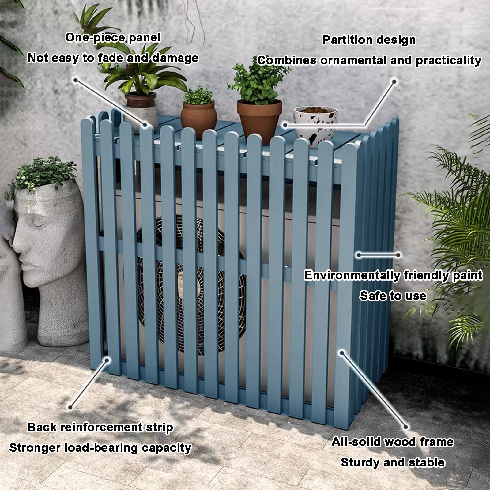 Paneles de valla de privacidad para exteriores, de madera, para aire acondicionado, decoración de jardín, cubierta de ventilación de aire acondicionado, pantalla decorativa para mayor privacidad y