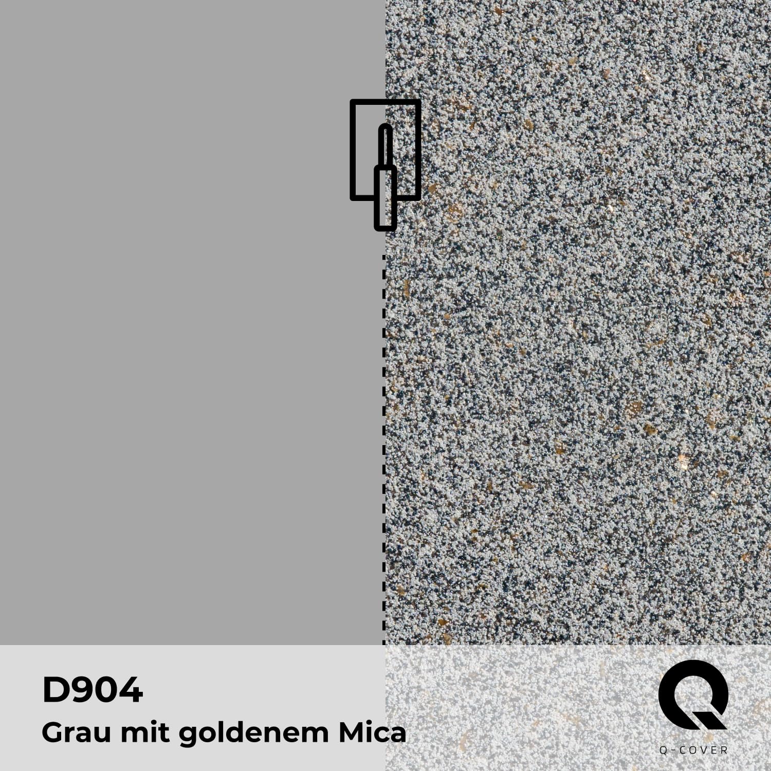Quarzgrund für Dekorativer Putz mit Mica Grau D904 7,5KG | Acrylatdispersion Grundiermittel Innen & Außen für Wände und Decken Grundierung Schutz Mosaikputz ca. 0,3-0,4 KG/m2