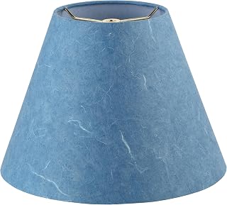 Aspen Creative 32641 Transitional Empire Shape Spider Construction Lamp Shade in Denim Blue, 6" Top x 12" Bottom x 9" Slant Height
