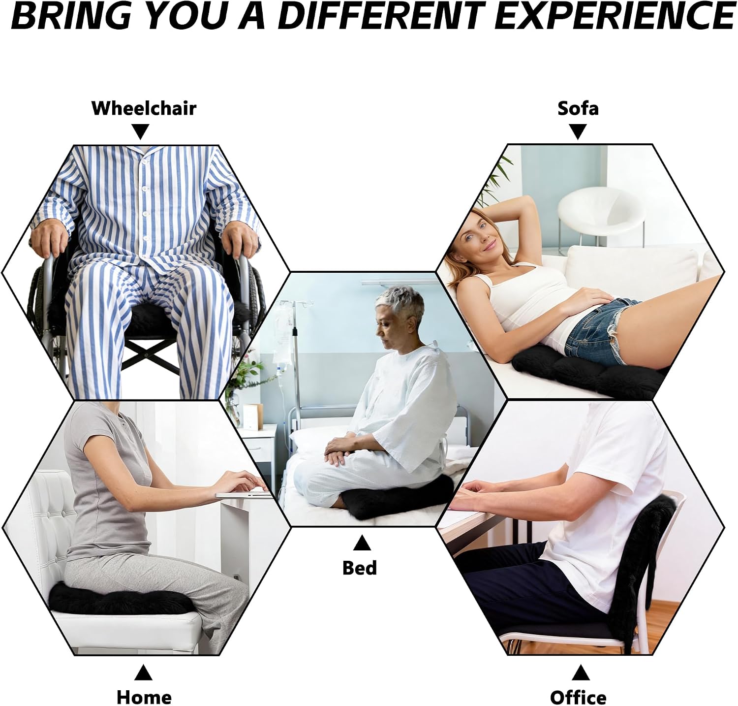 SPRING SEAON Arm Elevation Pillow for Adults After Surgery, Fluffy Arm Rest Cushion with Adjustable Straps and Wide Multi-Groove Design, Support for Wrist, Shoulder, Leg and Ankle Recovery, Black
