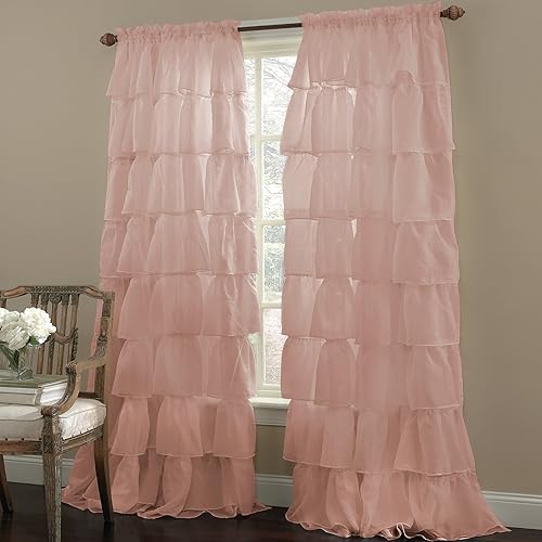 Pink Ruffle Curtains Amazon Com