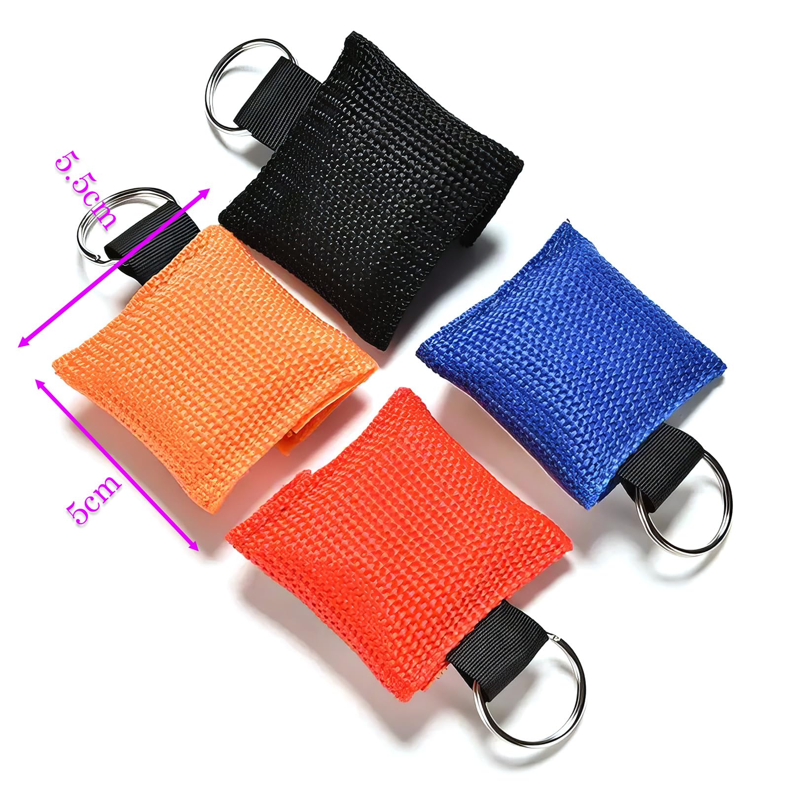 4 PCS Maschera di respirazione Portachiavi CPR Face Shield di Primo Soccorso Maschere respiratorie per Adulti e Bambini, Panno di Emergenza per Il Primo Soccorso o addestramento AED