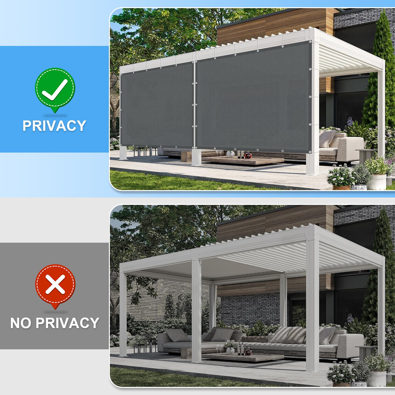 Sunnylaxx Toldo Vela de Sombra 2.5x3m -Antracita,Toldo Exterior Terraza, Impermeable,Ant-UV, para Balcon Patio Exteriores Jardín con Ojales y Cuerdas Fijación