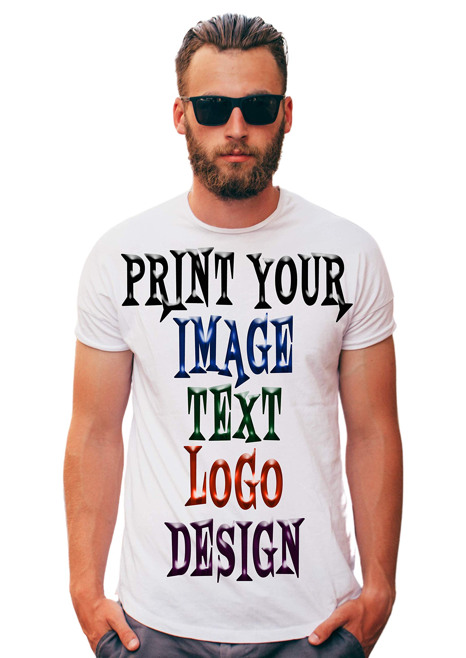 American AppleAmericanapple Personalized Printed 100 Percent Cotton T Shirts Customised Printed Photo Text Round Neck Half Sleeve Tshirt for Men and Women (White