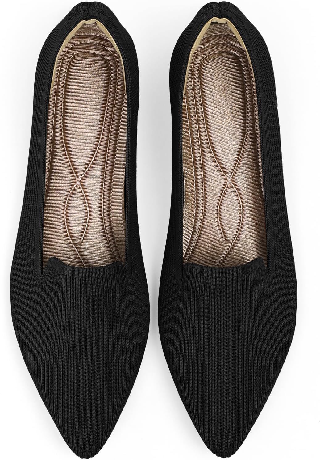 Women's Flats Shoes Pointed Toe Knit Washable Ballet Comfortable Dressy Work Flat