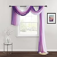 Vista 13 de NAPEARL Cenefa de Bufanda Ombré para Ventana, Cenefa Romántica de Voile Degradado para Telón de Fondo de Ceremonia, Arco de Boda, Dormitorio