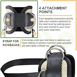 Light yellow Ankle Straps for Cable Machines,Adjustable Comfort fit Neoprene, Reinforce Double D-Ring - Premium Ankle Cuffs to Improve Abdominal Muscles, Lift The Butts, Tone The Legs for Men & Women
