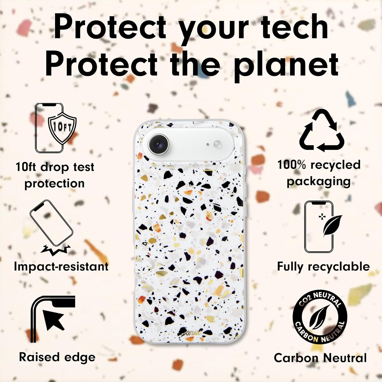 Sonix Case for iPhone 17 Air | Compatible with MagSafe | 10ft Drop Tested | Terrazzo Confetti - Image 4