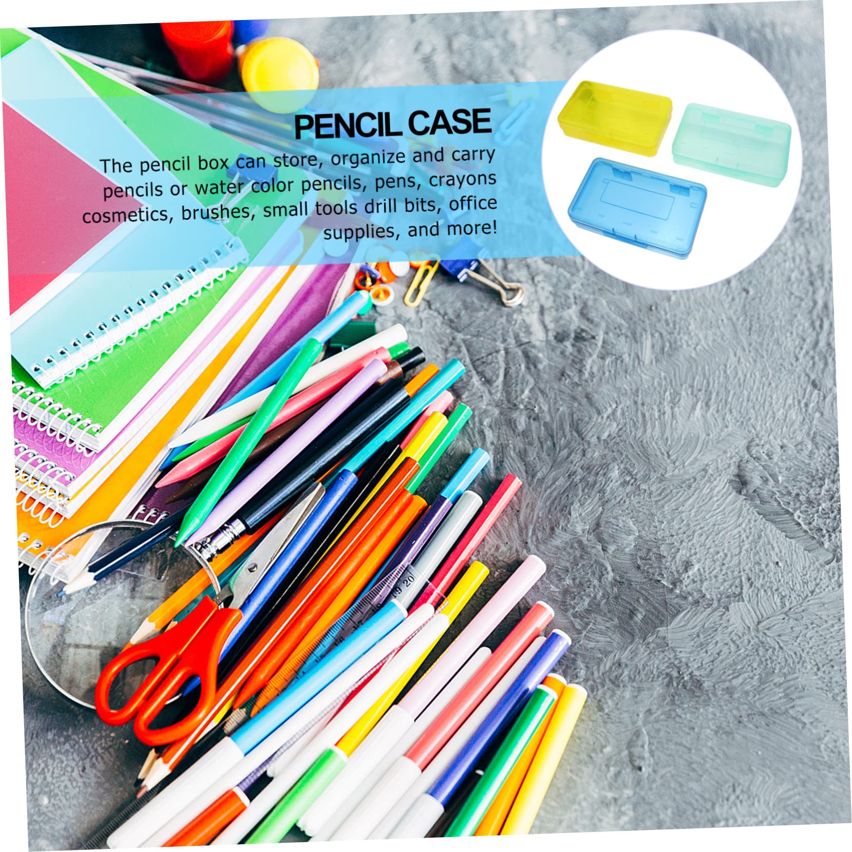 3 Pezzi astuccio matita casse scrivania bacheca portaoggetti astuccii segnapassi stationery box porta cancelleria trasparente Custodia per cancelleria forniture per studenti pp