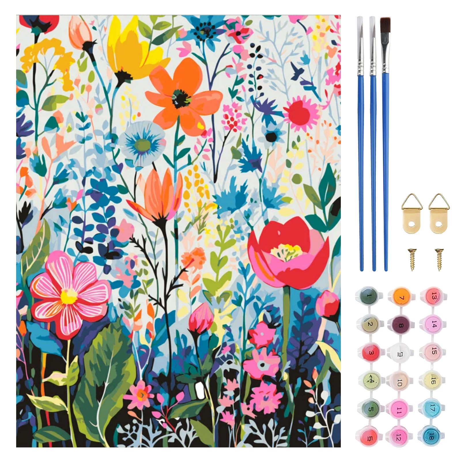 TLIOBLO Flowers Paint by Numbers Kit for Adults, DIY Spring Adults Painting by Numbers Kits on Canvas for Home Wall Decor Gift 30x40cm (Without Frame) โ image 1